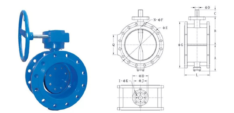 DOUBLE FLANGE BUTTERFLY VALVE